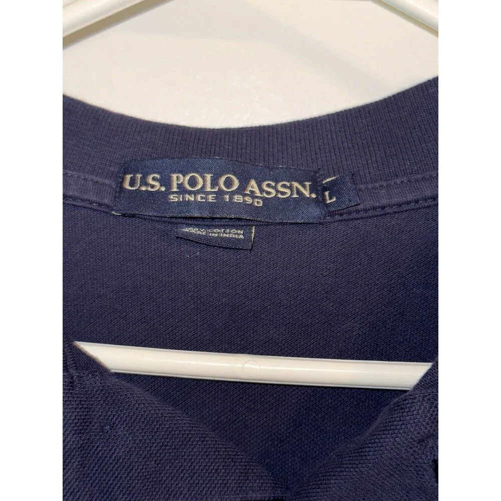 U.S. Polo Assn. Mens Size L Blue Short Sleeve Polo Golf Shirt